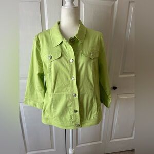 Christopher & banks blazer woman size large jean jacket coat